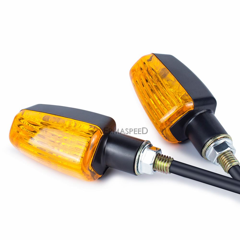 2PCS Amber Motorcycle Turn Signal Lights Bulbs Universal Front  Rear Indicators 12V Lamp For Chopper Bobber Motorcycle
