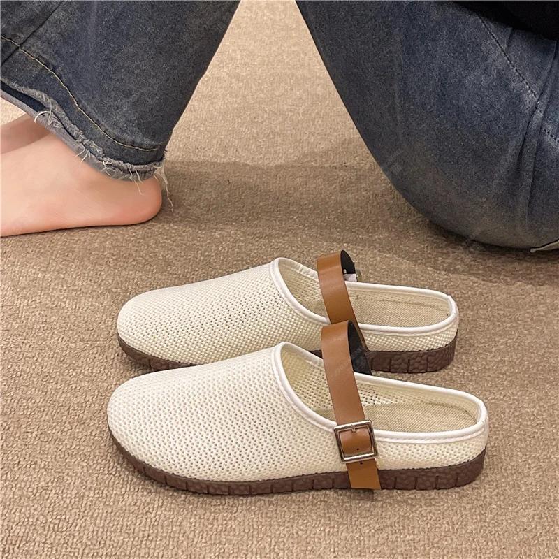 

women s shoes summer 2025 cheap shoes clearance shipping fashion on-slip Net shoes Wearing outside slippers 36