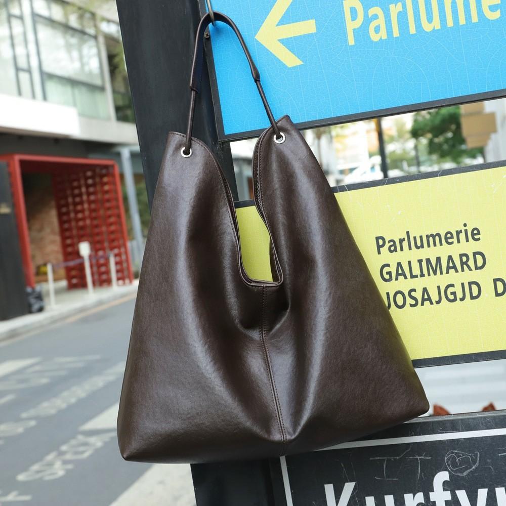 Vegetable Women'S Bag Tanned Cowhide Popular Large-Capacity Leather Textured Tote Bag Versatile Shoulder Underarm Bag