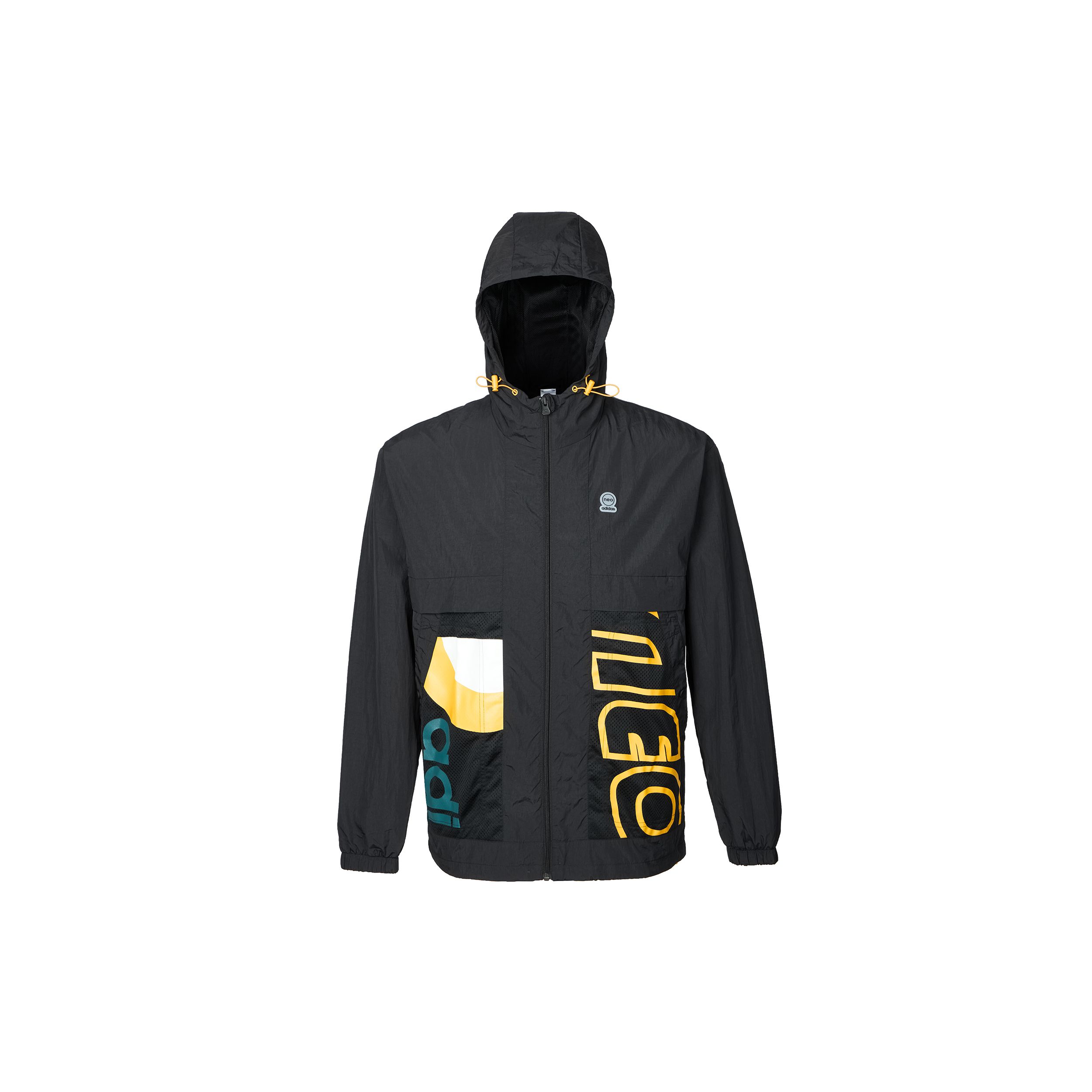 Adidas Neo Sport Woven Alphabet Hooded Jacket Мужская верхняя одежда Черный HS8850 XS