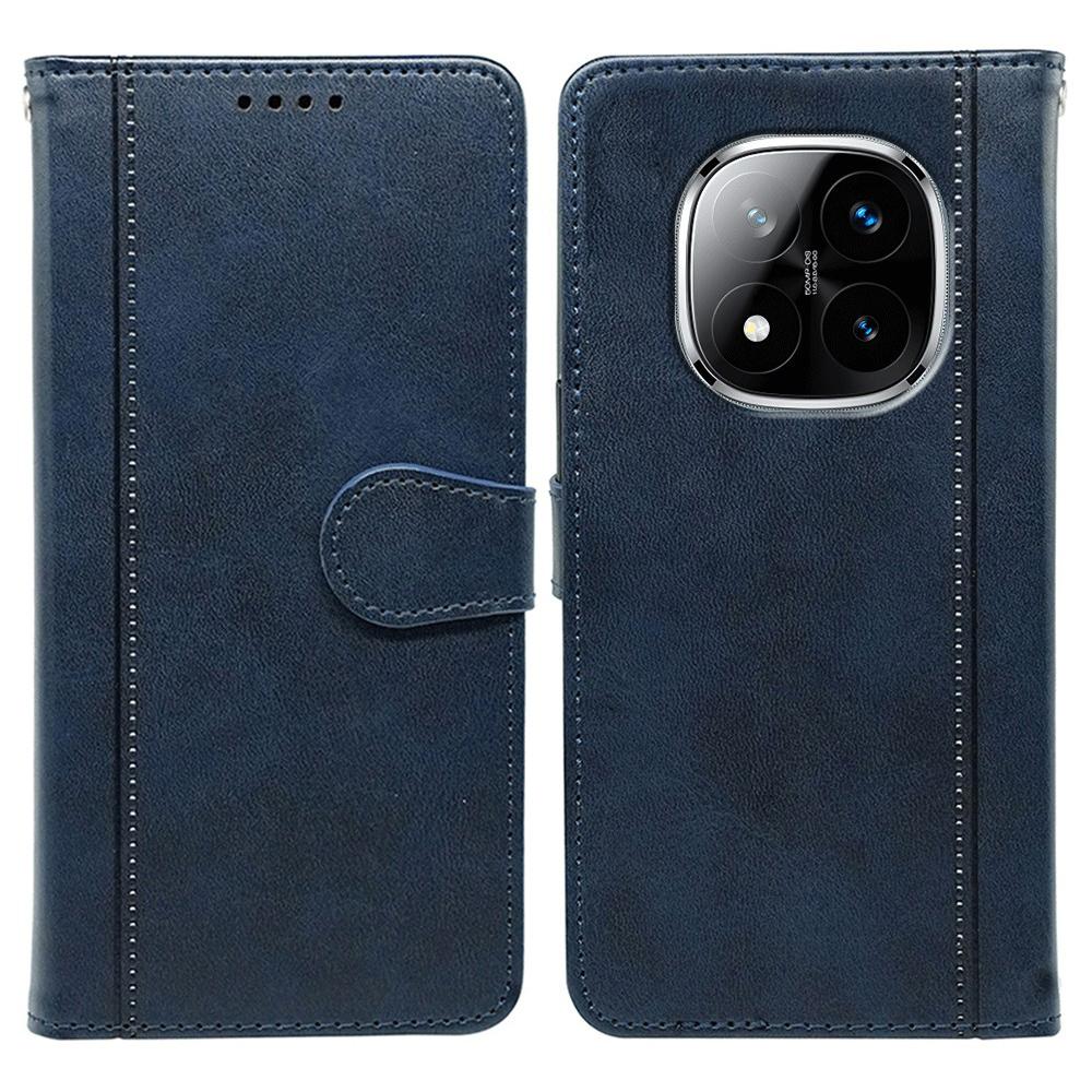 

Для Xiaomi Redmi Note 14 Pro+ 5G Чехол Кожа с текстурой теленка Подставка Книжный стиль Чехол для телефона Blue