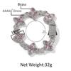 Hip-hop Rap Chain, Unlimited Four-leaf Clover Bracelet, Fashionable Cool Ruffian Handsome Premium 5A Zircon Color Necklace.