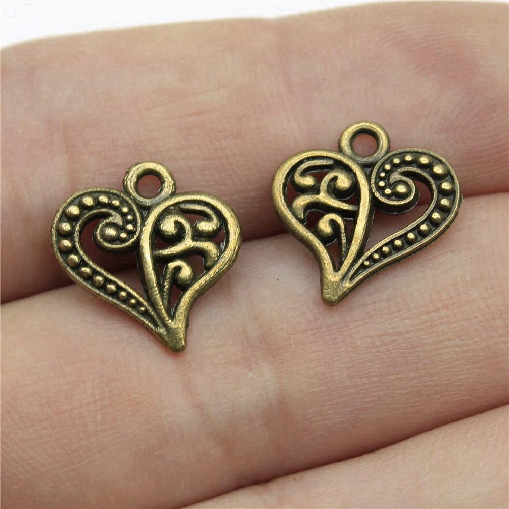Charms Peach Heart Love Pendants Wedding Jewelry Findings QC094