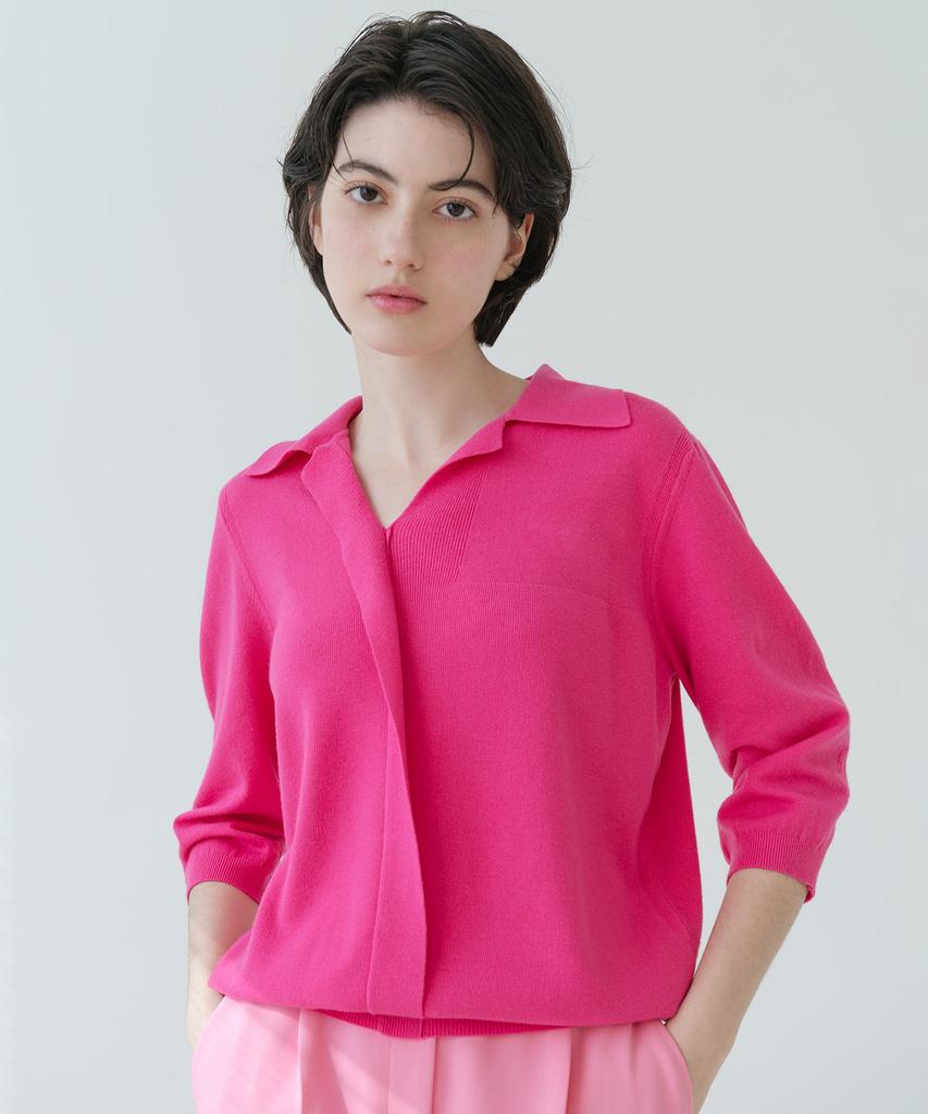 Baseukala V Open Collar Neck Capri Knitwear (5Colors)