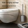Bathroom Toilet Brush Holder Cleaning Tools Space Aluminum Wall Mounted No Drill Vertical Toilet Brush Bathroom Accessories