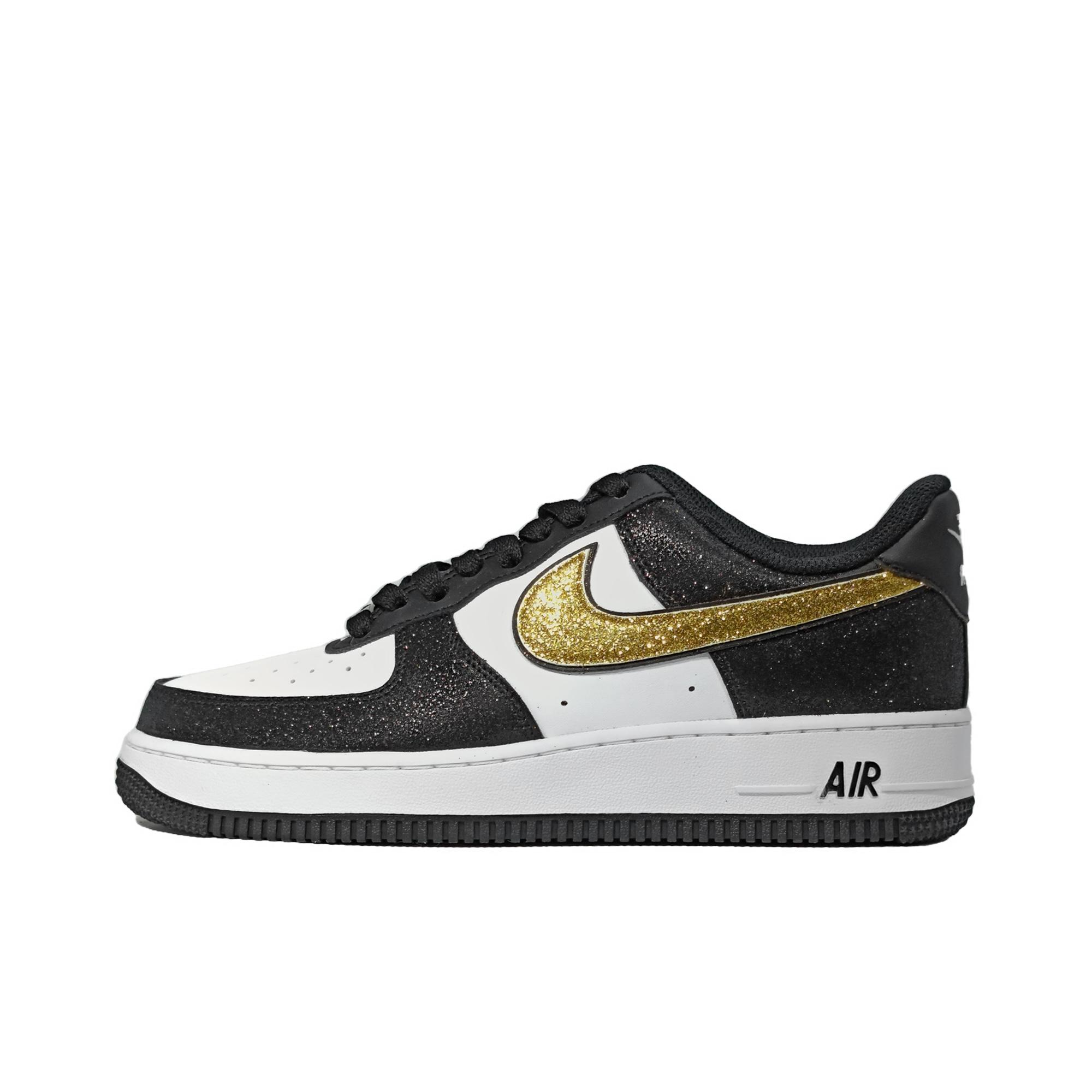 

Nike Air Force 1 Breathable Height Increasing Low top Skateboard Shoes Men s Black Gold DV0788-001(Team133-) 40