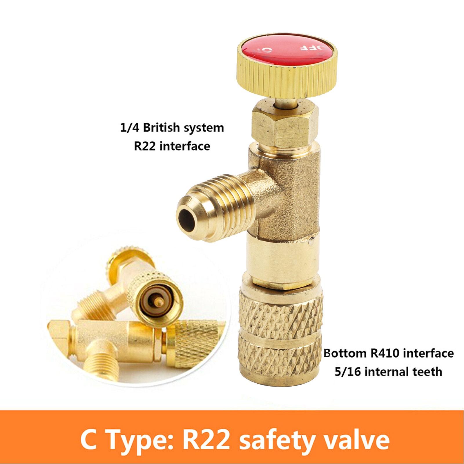 

Кондиционирование Адаптер предохранительного клапана фторида Защита от утечки воздуха Латунь C Type