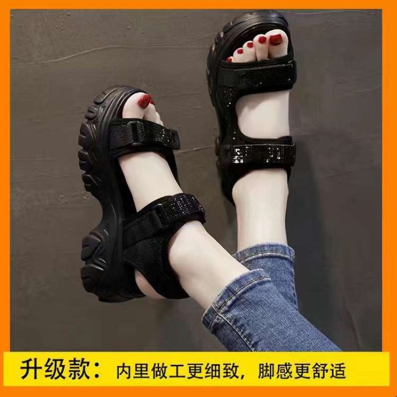 

Sandals 2026 Summer New Dad Sandals Women s Sponge Cake Shoes Women 35 чёрный