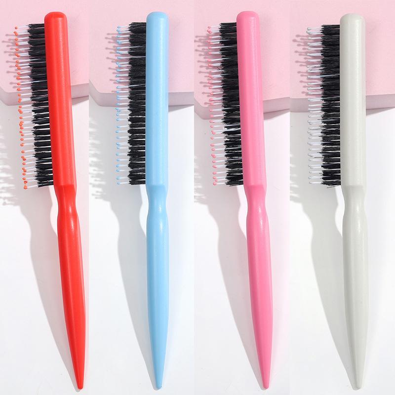 Salon Teasing Back Hair Diy Brushes Boar Bristle Wood Slim Line Comb Hairbrush Extension Hairdressing Professional Styling Tools