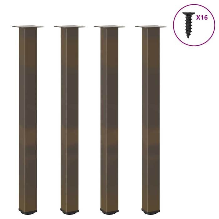 VidaXL Bar Table Legs 4 Pieces Natural Steel 110-112 Cm Steel 4012483