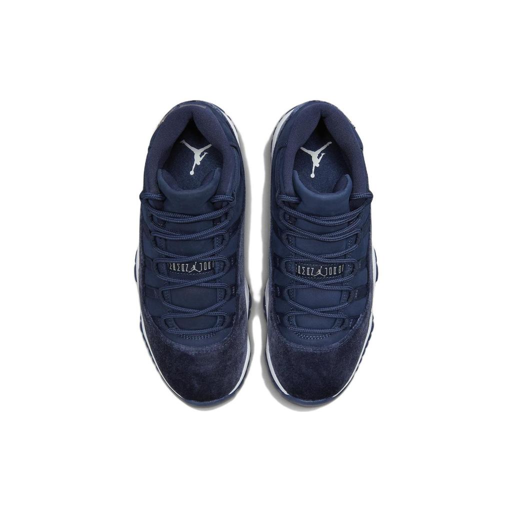 Air Jordan 11 Retro Midnight Navy Velvet Women Sneakers Blue Metallic-Silver White AR0715-441