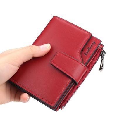 Women's Fashion Short Wallet Pu Leather Zipper Card Holder Ladies Korean Style Multi-card Coin Purse