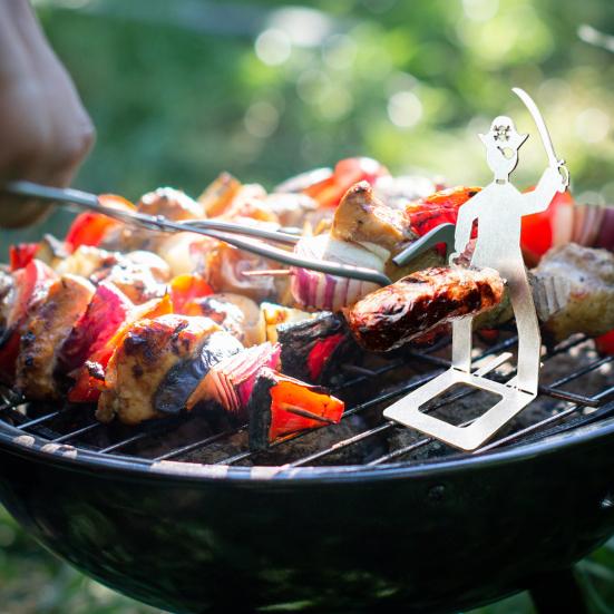 1/4Pcs Stainless Steel Sausage Stand Portable Reusable Standing Man Hot Dog Holder Outdoor Camping Barbecue Grill Accessories