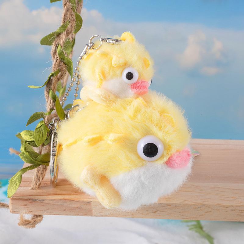 Mini Turtle & Nesting Crab Plush Keychain - Marine Life Parent-Child Doll Set