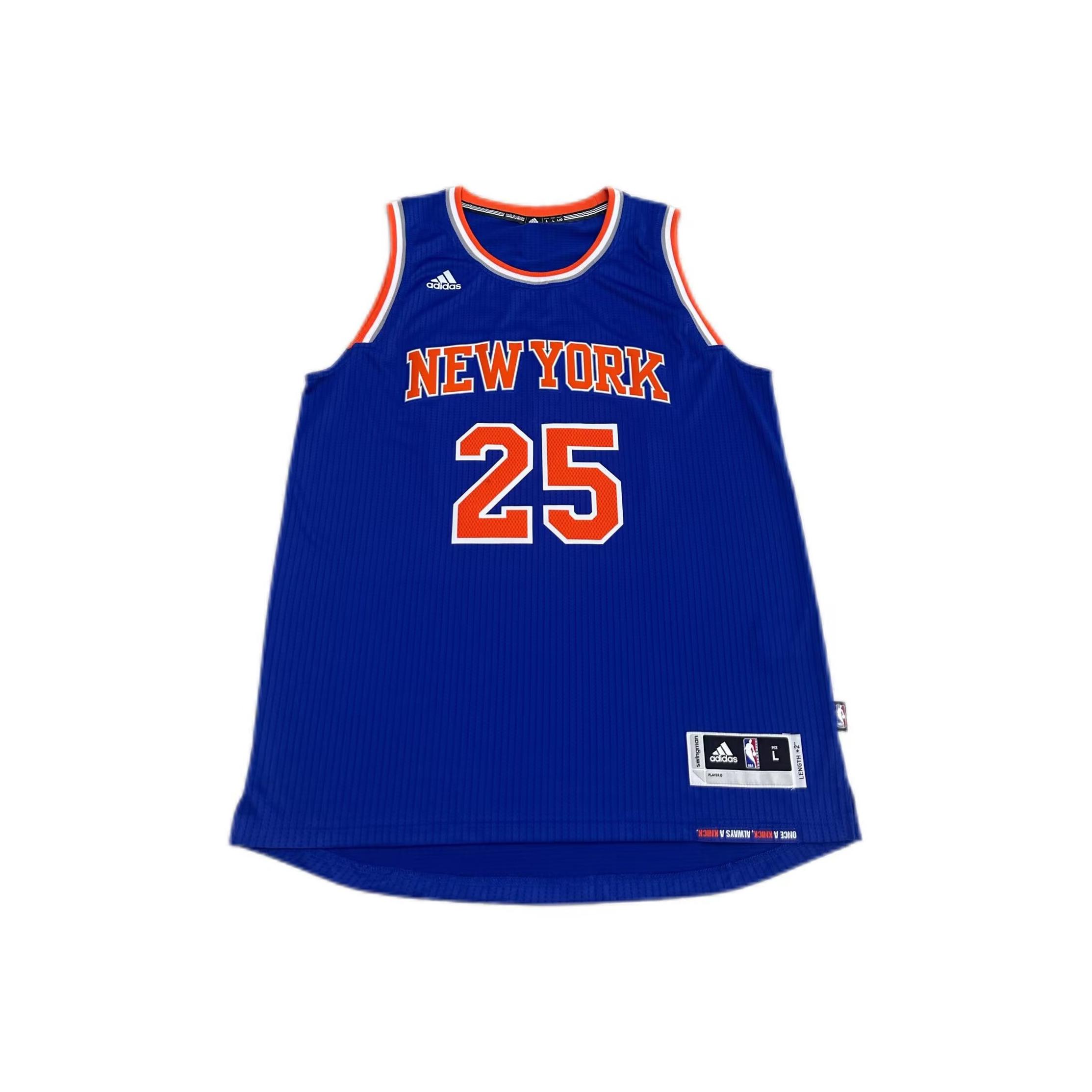 

Adidas NBA Knicks Командная майка Роуз Гостевая номер 25 Дышащая модная баскетбольная майка без рукавов Унисекс майка 7470A-3KB-K93257 L