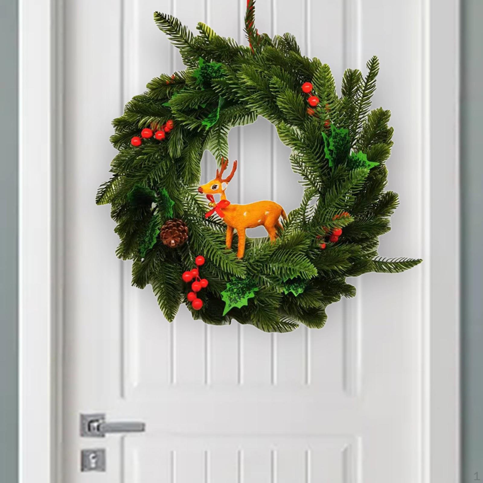 Christmas Wreath 17.7 Greenery Wreaths Artificial Flower for Party