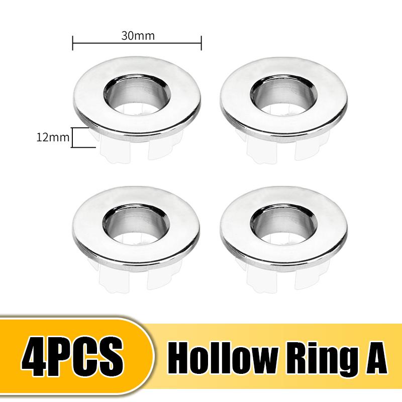 1/4Pcs Sink Hole Overflow Cover Basin Trim Bath Sink Holes Drain Cap Replacement Bathroom Wash Basin Hollow Overflow Rings Plug