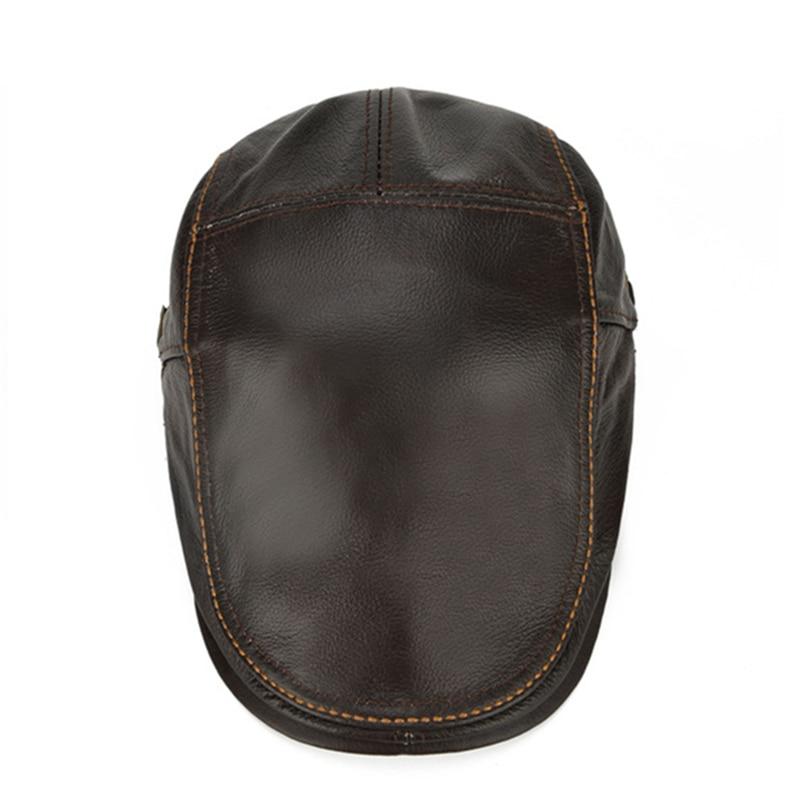 Northwood Solid Genuine Leather Autumn Ainter Berets Cap for Men Warm Beret Hats Flat Beret Cap Bone Brim Hats
