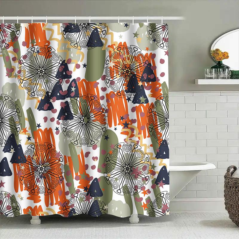 Unique Bath Decorcolorful Shower Curtain With Abstract Design Modern Art Print For Bathroom Decoration 3D Waterproof Fabric Prin