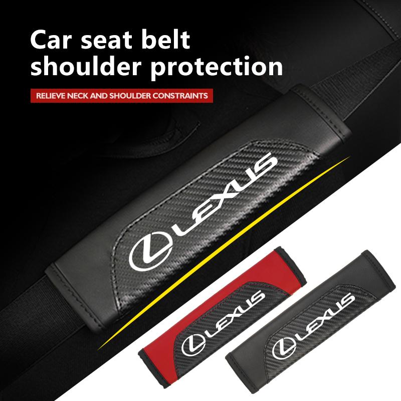 For Lexus Car Seat Belt Leather Safety Shoulder Covers Auto Accessories CT200H ES250 ES300H IS250 IS200 GS300 GS460 GX470 LS400