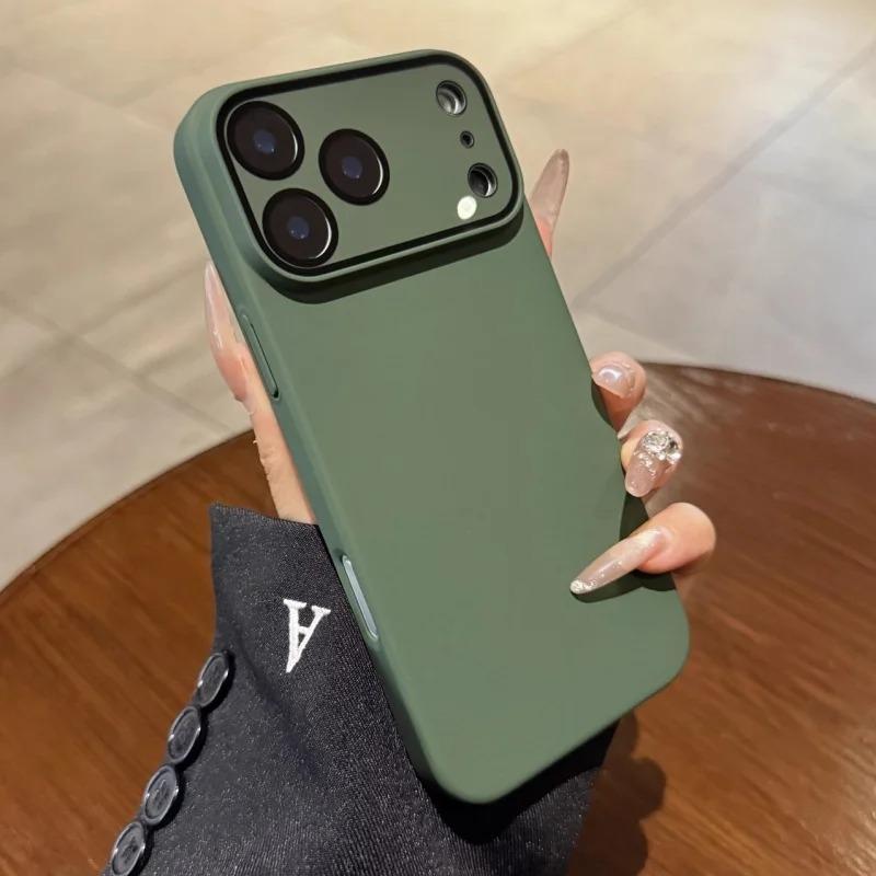 Luxus Matte Große Fenster Handyhülle Für iPhone 17 16 15 14 13 Pro Max 17Pro Stoßfest Glas Kamera Schutz Hartes PC Rückseitige Abdeckung