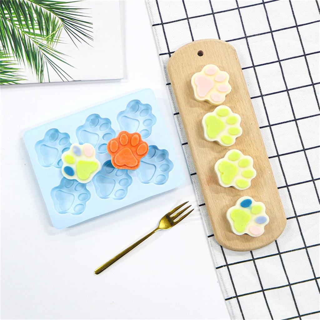 6 Cavity Cute Cat Paw Silicone Mold 3D Fondant Chocolate Mould DIY Cake Dessert Mould Kitchen Baking DIY Supplies