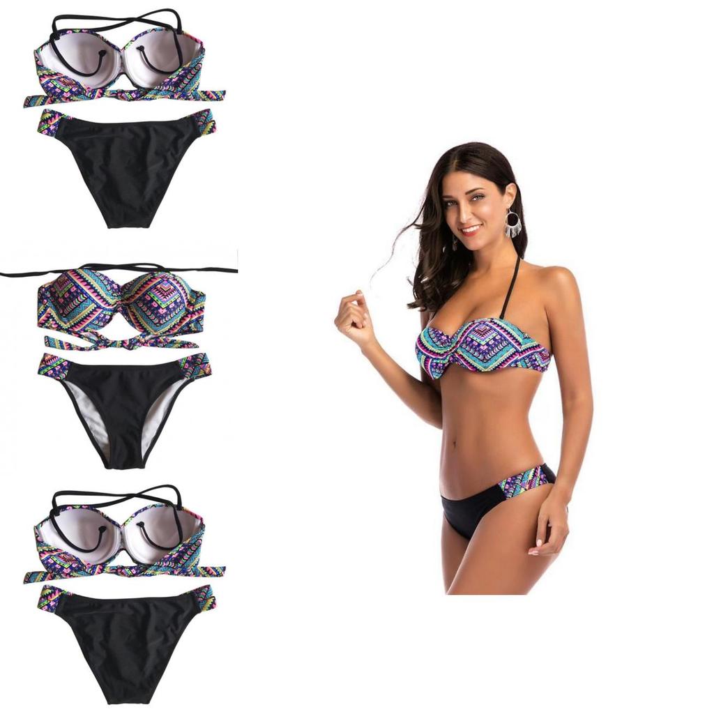 Retro Summer Beach Striped Print Swimwear With Premium Quality Fabric And Timeless Design