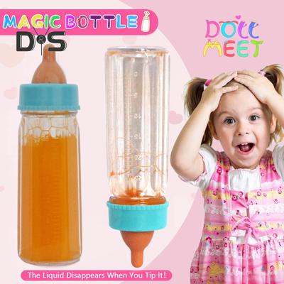 2Pcs Props Doll Bottle Toy Set Strange Juice Milk Disappears Toy Doll Bottle Disappearing Bottles Easy Play Gift for Parents