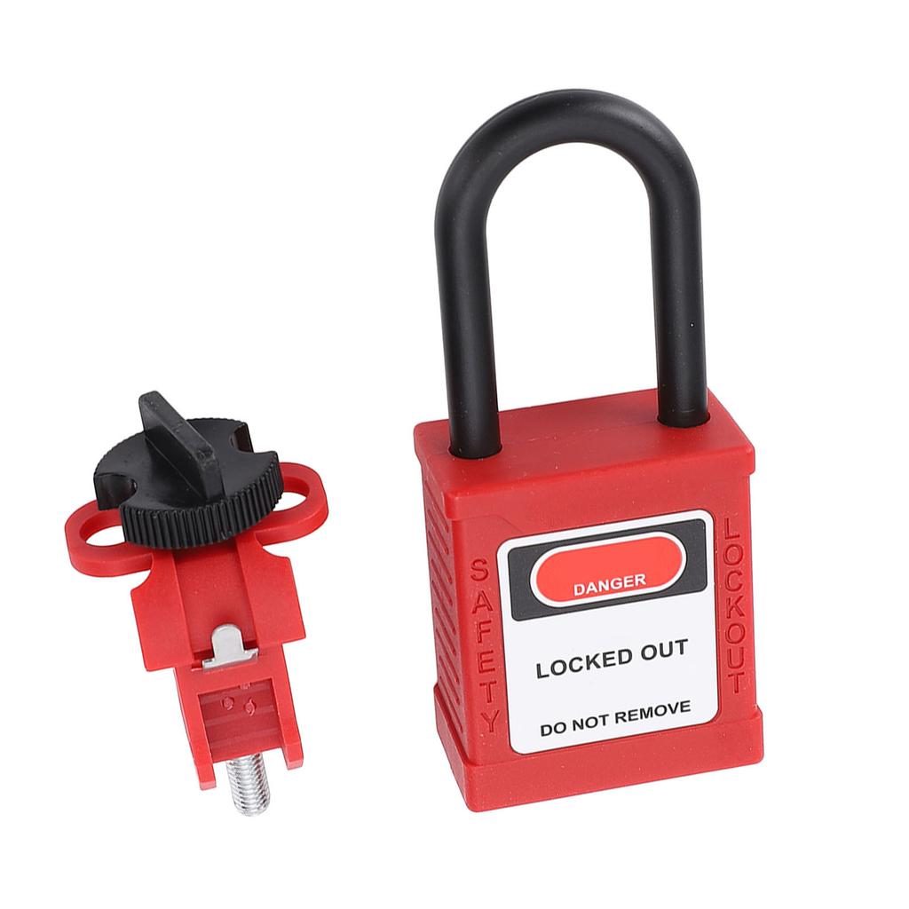 Lockout Tag Out Padlock Set Insulated Anti Loss Safety Padlock with Circuit Breaker Lockout Device 2 Keys for Valve