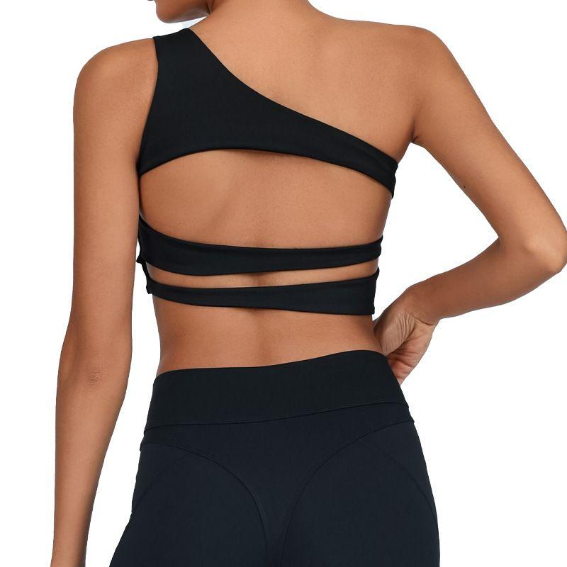 

Women s Export Yoga Vest with Chest Pad Beautiful Back Wrapped Chest Running Shockproof High Elastic Quick-Drying Exercise Workout Bra Tops Extreme Black M