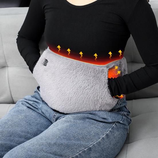 Electric Heated Belt for Waist And Back Adjustable Closure Soft Heating Strap with Hand-Warming Pockets 3 Heat Settings Waist Heat