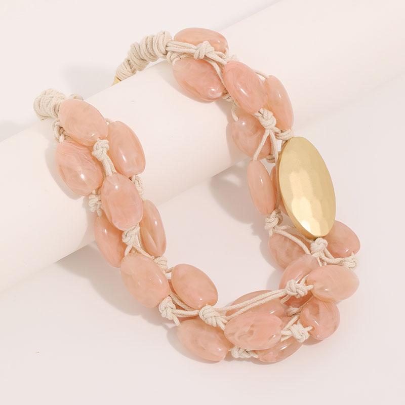 Statement Boho Necklace Acrylic Beads Handmade for Woman Girl Trendy Wedding Party Jewelry