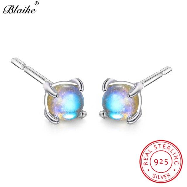 

Простые серьги с радужным кристаллом и камнем, стерлинговое серебро s925, стеклянные круглые серьги-гвоздики для женщин и мужчин, свадебные украшения для ушей