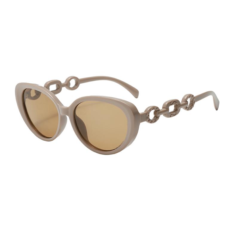 New Fashion Cat Eye Sunglasses Women Trendy Chain Temple Personalized Design 77111