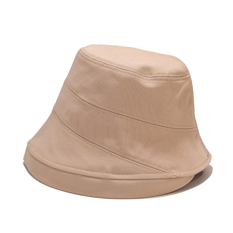Korean Front Long Back Short Basin Hat Female Tide Casual Simple Cotton Breathable Sun Hat Foldable Bucket Hat