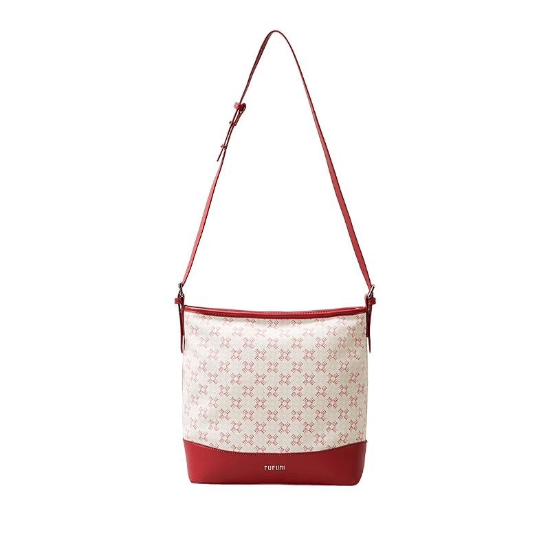 FUFUNI Vintage Pattern Bucket Shoulder Bag