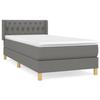 3130474 vidaXL Divan Bed and Mattress Dark Grey 90x190 Cm Fabric