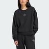 Adidas Originals Embellished Logo Crewneck Sweatshirt Women Tops Black IT9662