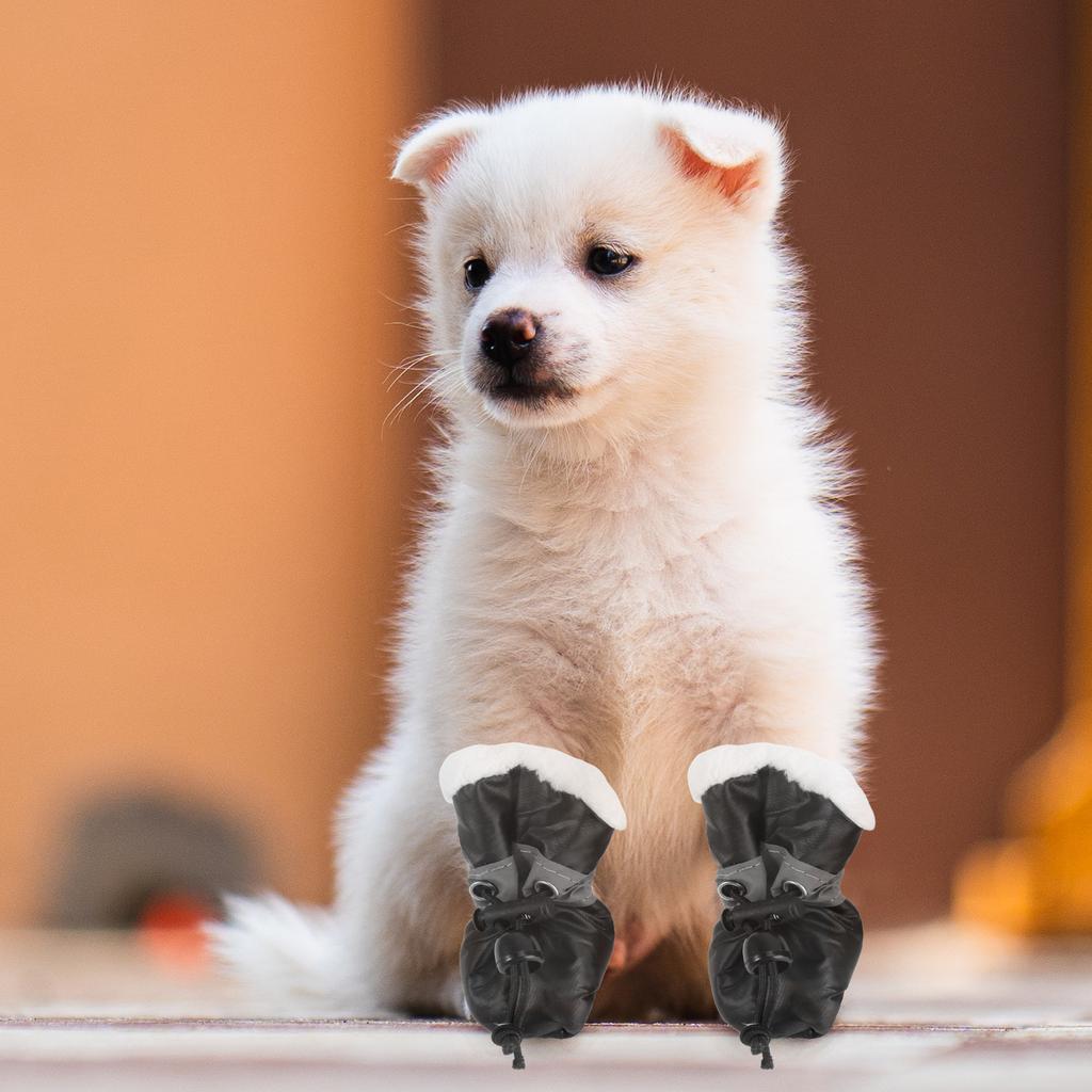 4Pcs Protective Dog Rain Boots Slip-Resistant Outsole Easy on Off Fit for Walking Jogging in Mud Size 1