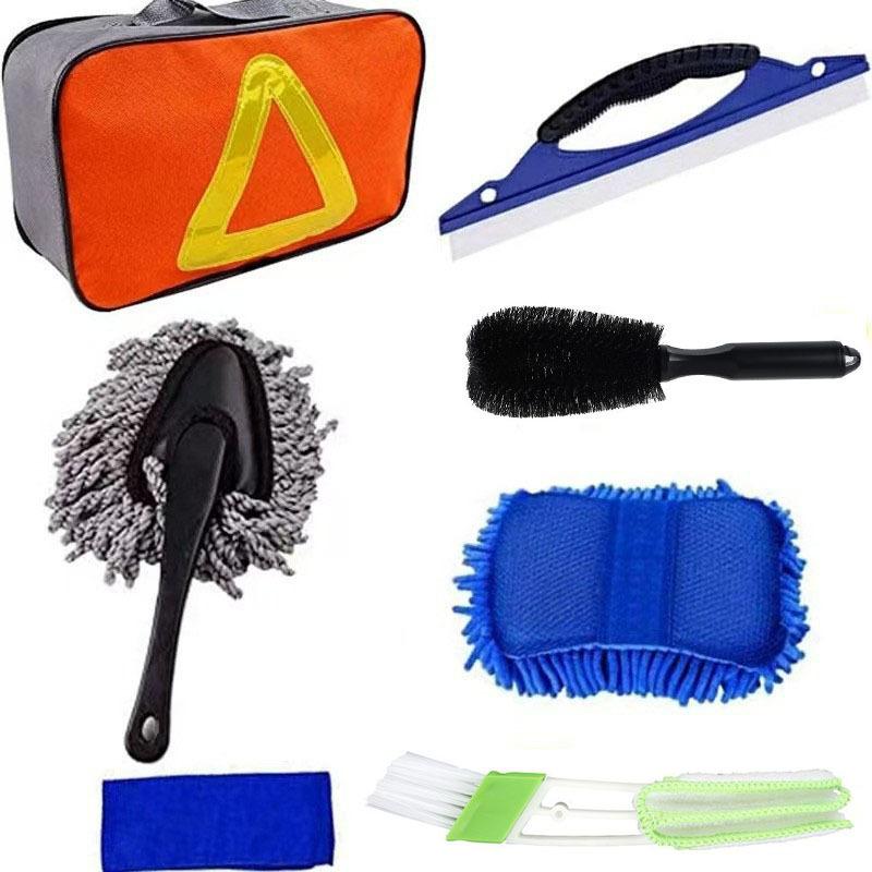 Hot selling car wash set 7 pieces c set car cleaning waterproof gloves tire gap cleaning brush car wash