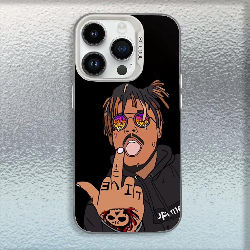 Rapper 999 J-Juice W-WRLD Pouzdro na telefon Pro iPhone 17 Air 16 e 15 14 13 12 11 Pro Max Plus Mini SE 2020 2022 Bílé Matné Nárazuvzdorné