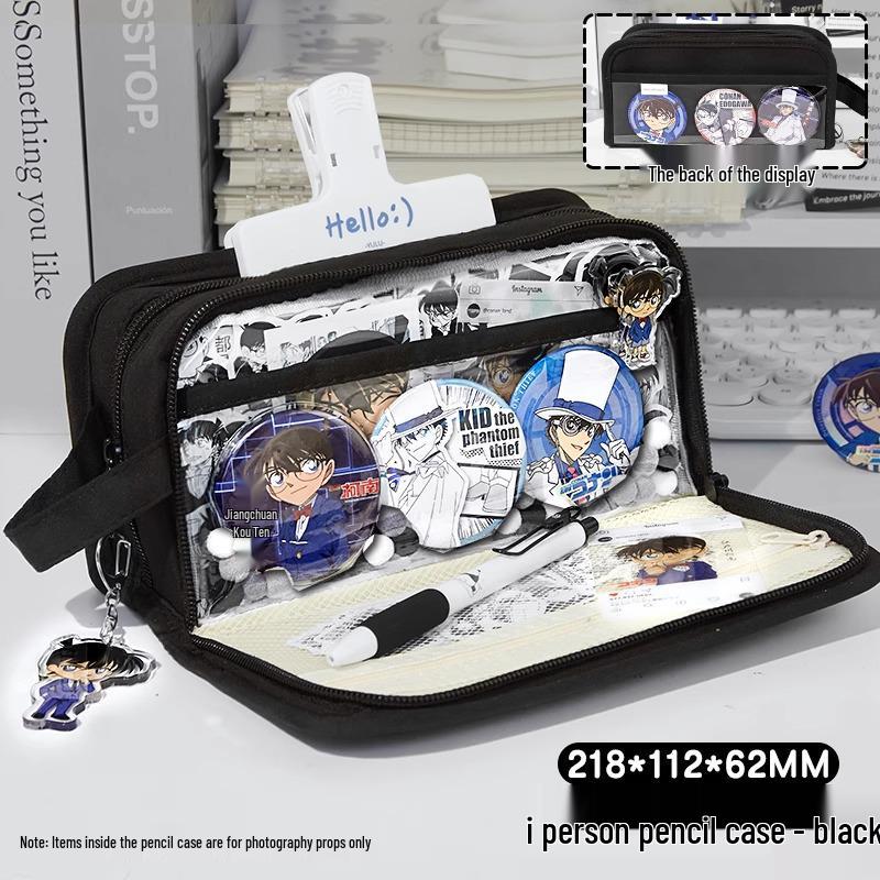 Detective Conan Transparent Ita-Bag Pencil Case – Large Capacity Student Stationery Box