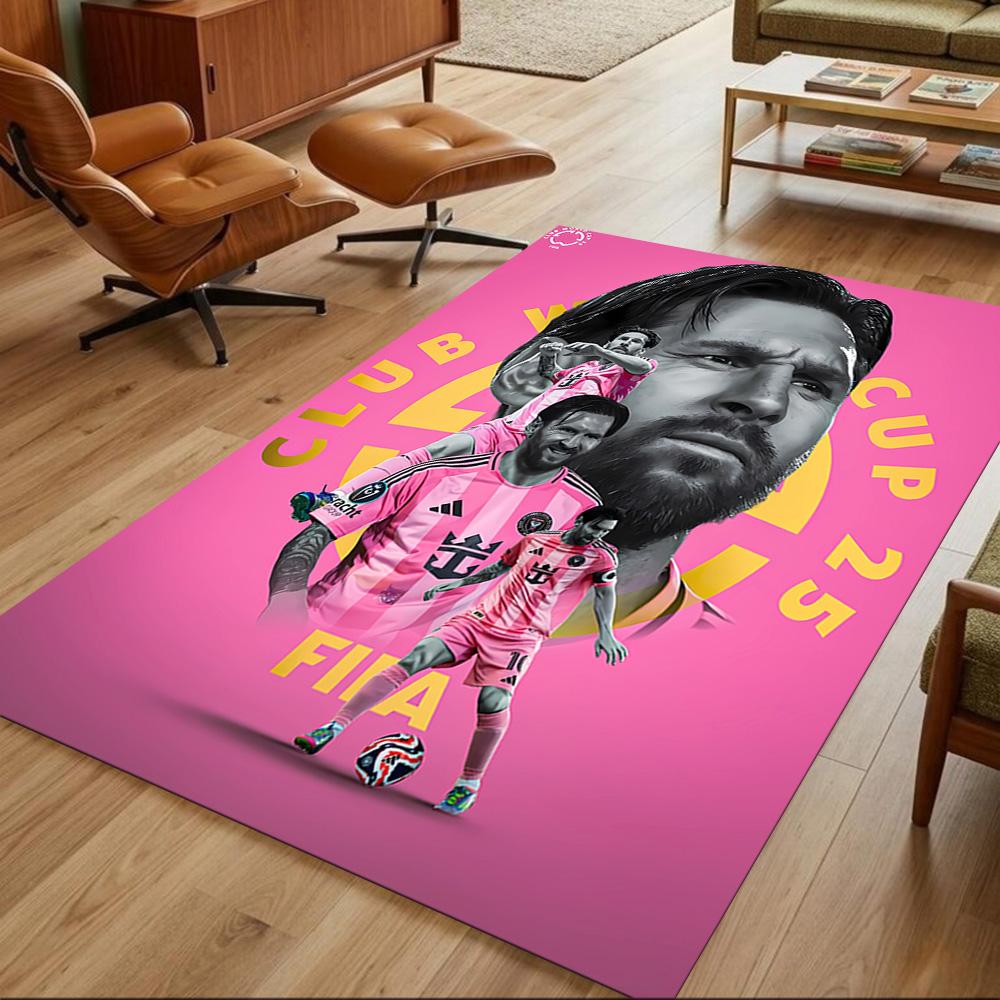 Inter Miami FC Messi Floor Rug Office Rug Perfect for Playrooms Bedrooms Foyer Hallway Antislip Carpet Office Home Decor Spiritual Gift