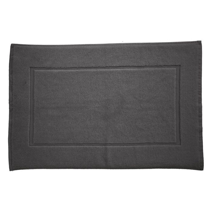 Tapis de bain "Soft" 50 x 80 cm 100% Coton Peigné / 1000 gr/m² - Soft Gris Anthracite