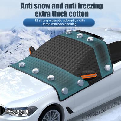 Magnetic Windshield Cover 12-Magnet Universal Car Windshield Protector for Snow And Ice All-Season Frost Sun Protection Car Cover for SUV Truck