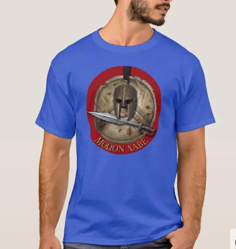 Spartan Helmet Shield Sword Molon Labe TShirt Summer Cotton Short Sleeve ONeck Mens T Shirt New S3XL
