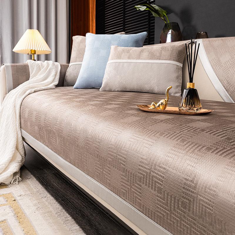 

Ice Silk Sofa Cushion, Summer Mat Cushion, Light Luxury High-End Non-Slip Leather Sofa Cover, New Cover Cloth Towel 70*70cm