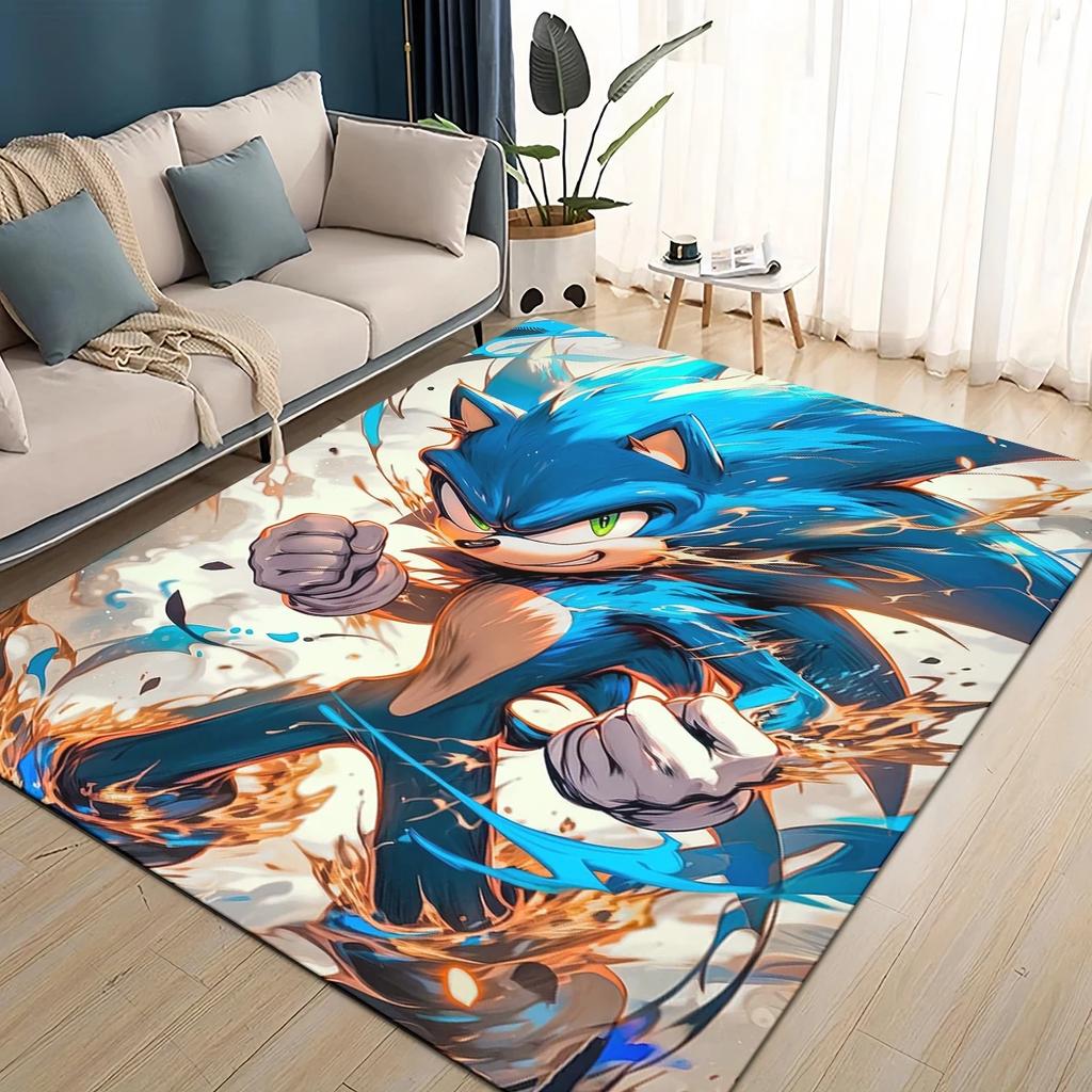 Cartoon 3D S-Sonics Retro Carpet Rug for Living Room Bedroom Home Sofa Decoration,Kids Play Non-slip Floor Mat