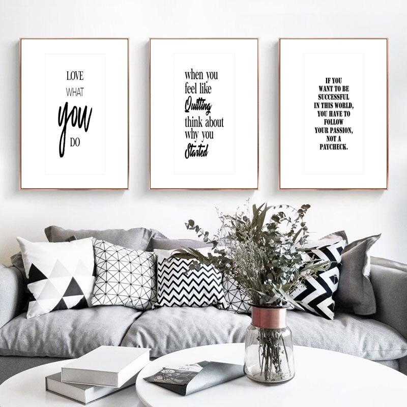 Inspirational Phrases Print Letters Quotes Wall Art Decor Pictures Poster Canvas Painting Wall Art Living Room Home Decor