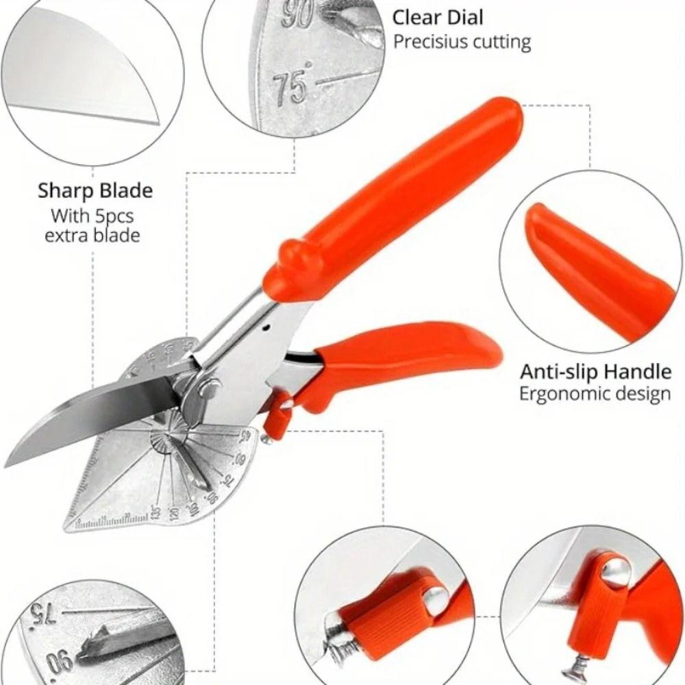 45-135 Degree Adjustable Multi-Angle Miter Shear Cutter Mitre Siding Wire Duct Cutter Multi-angle Bevel Scissors Precision
